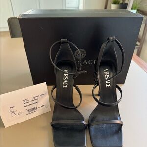 Versace Black Women's Strappy Heels